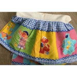 Vintage SESAME STREET CRIB RUFFLE Standard 28" X 52" Baby Toddler Bed Elmo ERNIE